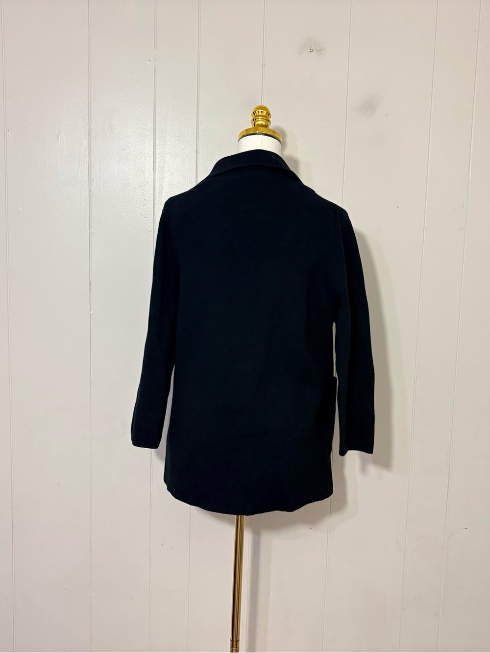Quince 100% Organic Cotton Knit Blazer Black Size S Open Front - Picture 6 of 11